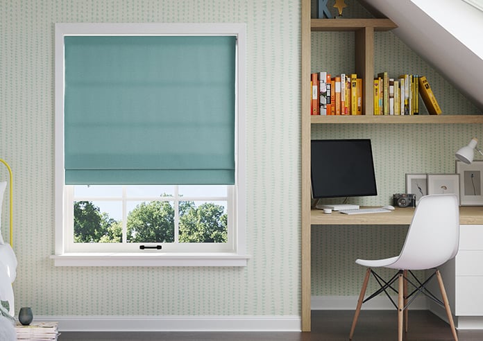 Oslo, Peacock - Twist&Fit Roman Blind - Image 3